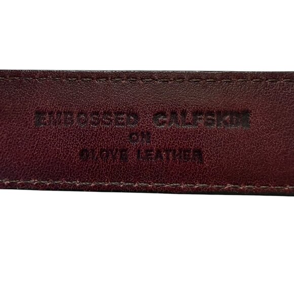Brighton brown embossed calfskin on glove leather adjustable waist belt size 36 - Picture 6 of 7